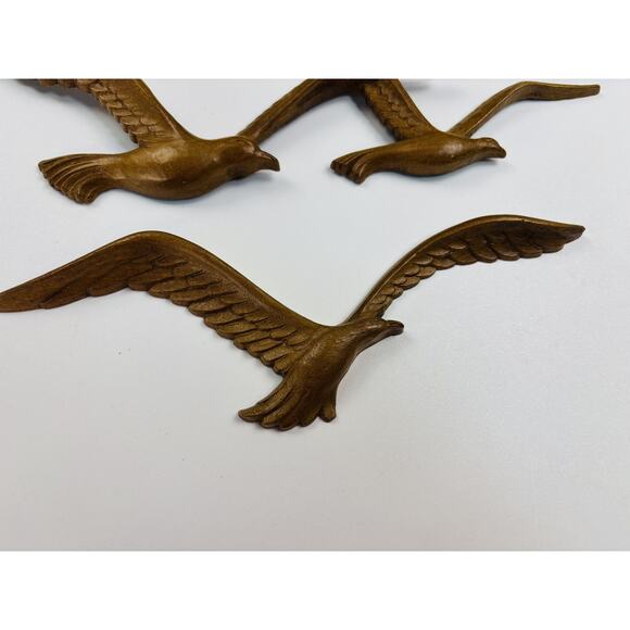 Vintage Homco Bird Seagulls Wall Art Decor Hanging Birds MCM Faux Wood. USA. - Picture 6 of 6